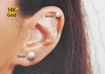 14K Solid Gold Opal Ball 4,5mm Piercing 21G, 4,6,8mm Post