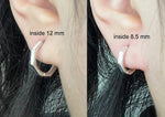 925 Sterling Silver Earrings, Hexagon hoop earring, 12mm(inside diameter) 14.5mm(outside diameter) - TSE014