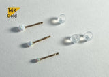 14K Solid Gold Opal Earring (Single), 1.9mm, 2.4mm, 3mm