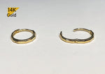 14K Solid Gold Simple Earring Hoop Ring, Real Gold Single or Pair