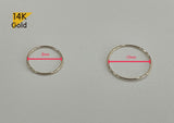 14k Solid Gold Hoop 24G, Light weight Nose ring ,Nose Hoop, Tragus Hoop