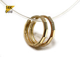 14K Solid Gold Simple Earring Hoop Ring, Real Gold Single or Pair