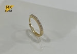 14K Solid Gold White Cubic Zirconia Earring Hoop Ring, Real Gold Single or Pair