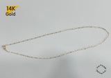 14K Solid Gold Necklace, Thin Chain, Lightweight Chain