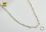 14K Solid Gold Necklace, Thin Chain, Lightweight Chain