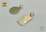 14K Solid Gold Engravable Disc Pendant, Mini Disc Pendant Size 12mm