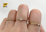 14K Solid Gold Ring, White Cubic Zirconia Ring