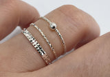 925 Sterling Silver Thin Ring Width 1mm, 2mm / Silver Ball Ring