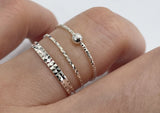 925 Sterling Silver Thin Ring Width 0.8mm, 2mm / Silver Ball Ring