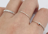 925 Sterling Silver Thin Ring Width 0.8mm, 2mm / Silver Ball Ring