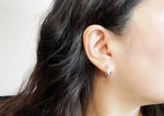 925 Sterling Silver Earrings, Hexagon hoop earring, 12mm(inside diameter) 14.5mm(outside diameter) - TSE014