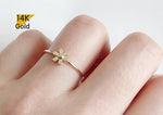 14K Solid Gold Ring, Flower Ring, Daisy Ring - TGR218