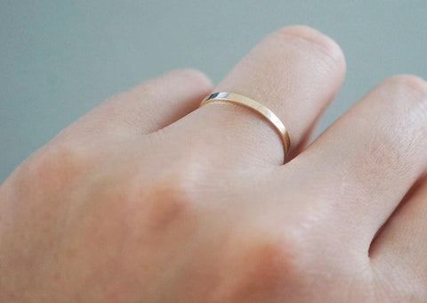 14K Gold Ring, Couple Ring, Solid Gold Wedding Band, Promise Ring - TGR001