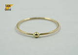 14K Gold Small Ball Ring, Thin Ring, Solid Gold Ring, Small Ball Ring, Ball Ring - TGR208