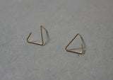 10K Solid Gold Tiny Triangle Curved Bar Earrings, Solid Gold - TGE069