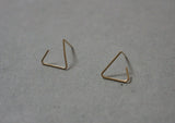 10K Solid Gold Tiny Triangle Curved Bar Earrings, Solid Gold - TGE069