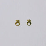 10K Solid Gold Tiny Cubic Ring CZ Stud Earrings Real Gold - TGE053