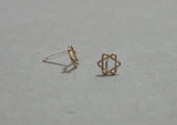 10K Solid Gold Tiny Star Stud Earrings Magen David Curved Edge Real Gold - TGE014