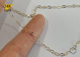 14K Solid Gold Necklace, Thin Chain, Lightweight Chain