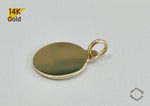 14K Solid Gold Engravable Disc Pendant, Mini Disc Pendant Size 12mm