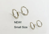 925 Sterling Silver Earrings, Hexagon hoop earring, 12mm(inside diameter) 14.5mm(outside diameter) - TSE014