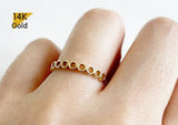 14K Solid Gold Circle Ring, Simple Band Ring, Infinity Ring - TGR220