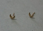 10K Solid Gold Bigger Crescent moon Stud Earrings Convex moon Real Gold - TGE018