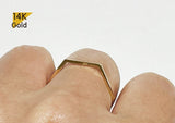 14K Solid Gold Hexagon Ring, Geometric Ring - TGR216