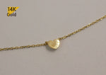 14K Solid Gold Necklace Tiny Heart Pendant Yellow Gold Chain - TGN101