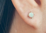 10K Solid Gold Opal Ball 4mm Stud Earrings