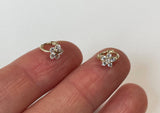 SINGLE - 10K Solid Gold Tiny cz Flower Hoop Helix Tragus Cartilage Ear Piercing Earring