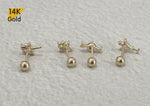 14K Solid Gold Cubic Zirconia Ice Cream, Cocktail, Candy, Magic Wand Heart Pink Ribbon Ball Stud End Barbell Piercing, 20G