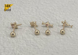 14K Solid Gold Cubic Zirconia Ice Cream, Cocktail, Candy, Magic Wand Heart Pink Ribbon Ball Stud End Barbell Piercing, 20G