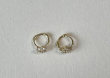 SINGLE - 10K Solid Gold Tiny cz Flower Hoop Helix Tragus Cartilage Ear Piercing Earring