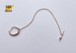 14K Solid Gold THIN Helix chain, Convertible Chain, Earrings Chain, Ear cuffs Chain / 1 inch / 1.5 inches / 2 inches / 3 inches