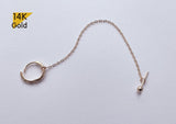 14K Solid Gold THIN Helix chain, Convertible Chain, Earrings Chain, Ear cuffs Chain / 1 inch / 1.5 inches / 2 inches / 3 inches