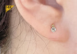 Black Friday SALE 14K Solid Gold Stud Earrings, Cubic Zirconia Earrings
