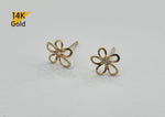 14K Solid Gold Stud Earrings, Cubic Zirconia Daisy Earrings, Cubic Zirconia Flower Earrings