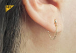 14K Solid Gold Chain Cuff Earring