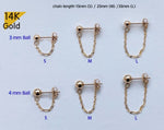 14K Solid Gold Chain Cuff Earring