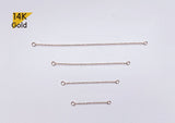 14K Solid Gold THIN Helix chain, Convertible Chain, Earrings Chain, Ear cuffs Chain / 1 inch / 1.5 inches / 2 inches / 3 inches