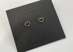 10K Solid Gold Tiny Lovely Heart Stud Earrings - TGE125