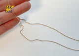 14K Solid Gold Thin Necklace, Thin Chain