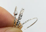 925 Sterling Silver Thin Ring Width 0.8mm, 2mm / Silver Ball Ring