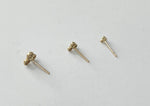 10K 14K Solid Gold Tiny 3 Beads Triangle Stud Earrings Real Gold - TGE109