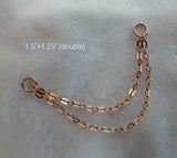 14K Solid Gold THIN Helix chain, Convertible Chain, Earrings Chain, Ear cuffs Chain / 1 inch / 1.5 inches / 2 inches / 3 inches