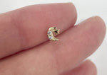 10K Solid Gold Tiny Star Moon Stud Earrings White CZ Cubic Zirconia Real Gold 14K Available