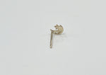 10K Solid Gold Tiny Star Moon Stud Earrings White CZ Cubic Zirconia Real Gold 14K Available