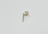 10K Solid Gold Tiny Star Moon Stud Earrings White CZ Cubic Zirconia Real Gold 14K Available
