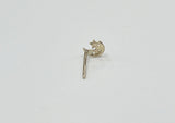10K Solid Gold Tiny Star Moon Stud Earrings White CZ Cubic Zirconia Real Gold 14K Available